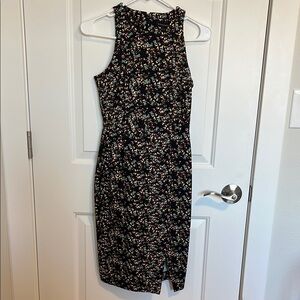 Banana Republic Black Floral Midi Dress